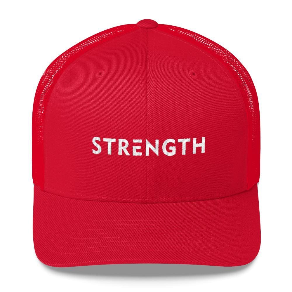 Strength Snapback Trucker Hat - One-size / Red - Hats