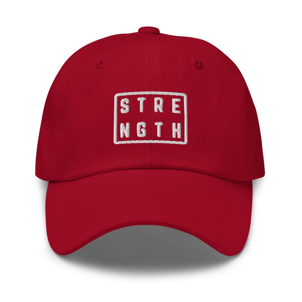 
            
                Load image into Gallery viewer, Strength Square Baseball Cap - Cranberry
            
        