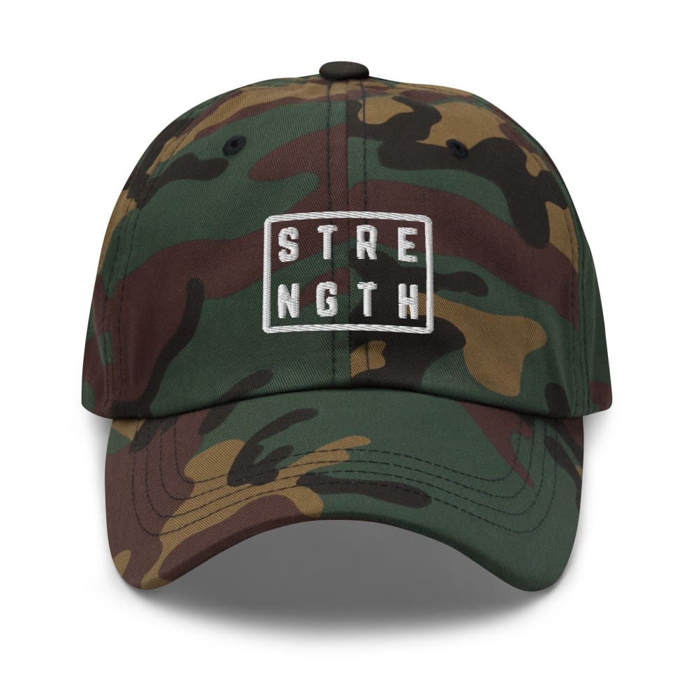 
            
                Load image into Gallery viewer, Strength Square Baseball Cap - Green Camo
            
        