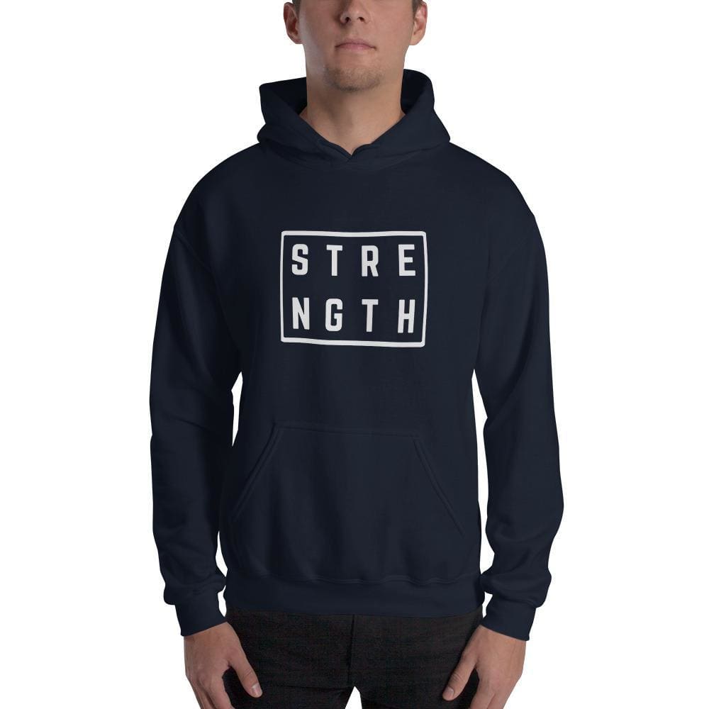 Strength Square Hoodie Sweatshirt - S / Navy - Sweatshirts
