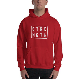 Strength Square Hoodie Sweatshirt - S / Red - Sweatshirts