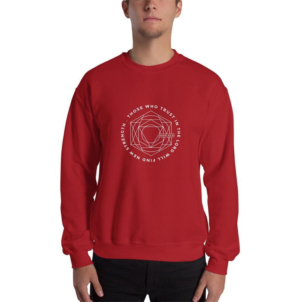 
            
                Load image into Gallery viewer, Those Who Trust in the Lord Will Find New Strength Christian Sweatshirt - S / Red - Sweatshirts
            
        