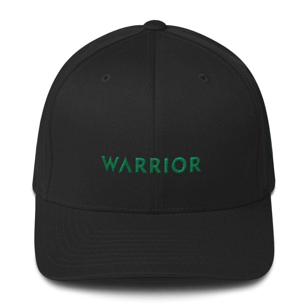 
            
                Load image into Gallery viewer, Warrior &amp;amp; Green Ribbon Fitted Twill Baseball Hat - S/m / Black - Hats
            
        