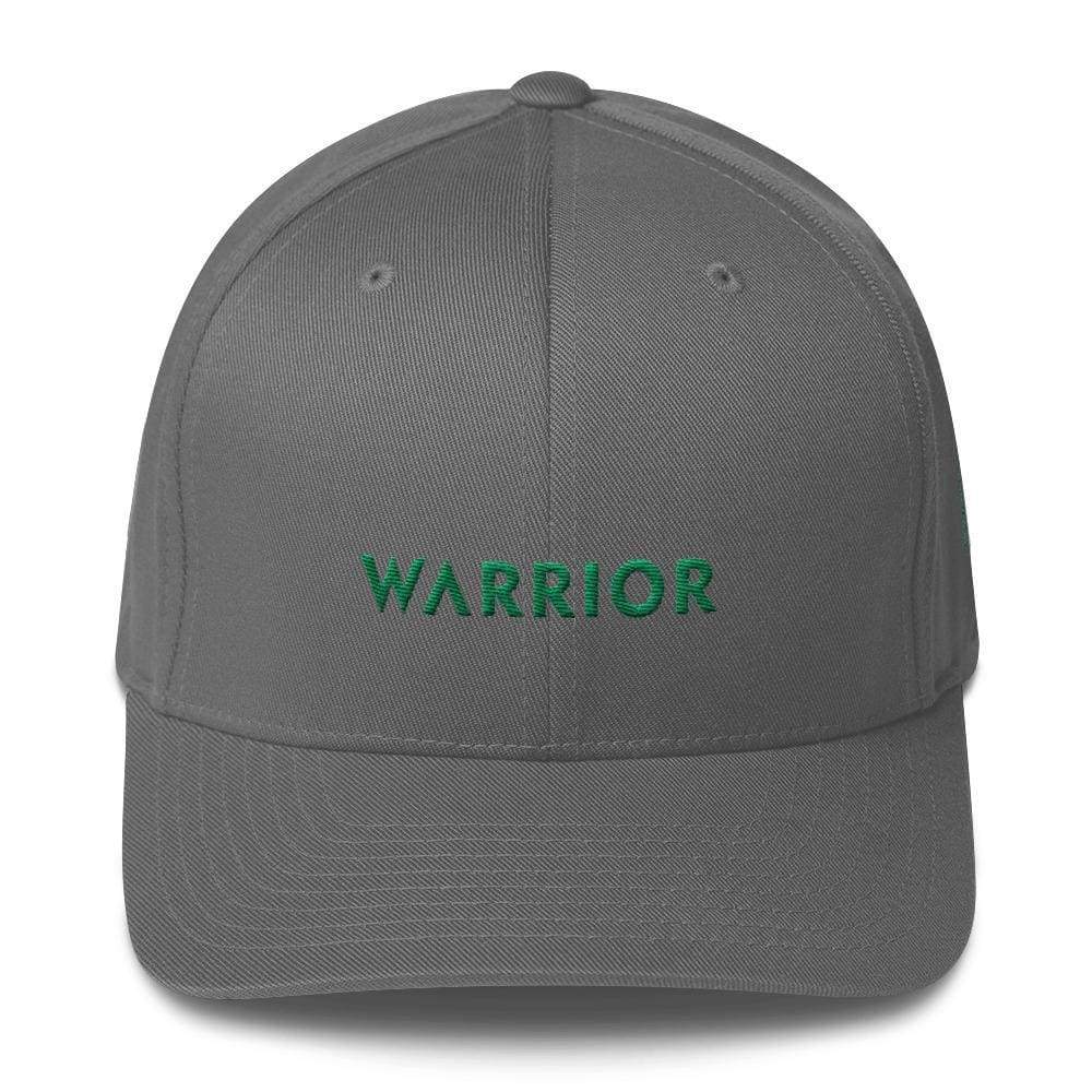 
            
                Load image into Gallery viewer, Warrior &amp;amp; Green Ribbon Fitted Twill Baseball Hat - S/m / Grey - Hats
            
        