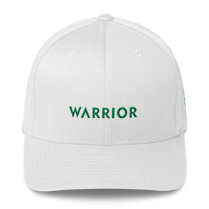 Warrior & Green Ribbon Fitted Twill Baseball Hat - S/m / White - Hats