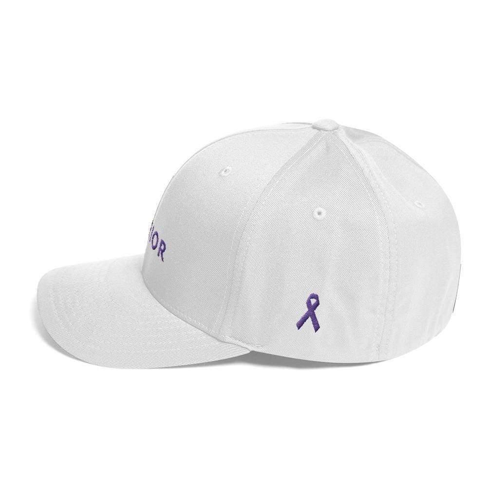 
            
                Load image into Gallery viewer, Warrior &amp;amp; Purple Ribbon Twill Flexfit Fitted Hat - Hats
            
        