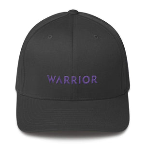 
            
                Load image into Gallery viewer, Warrior &amp;amp; Purple Ribbon Twill Flexfit Fitted Hat - S/m / Dark Grey - Hats
            
        