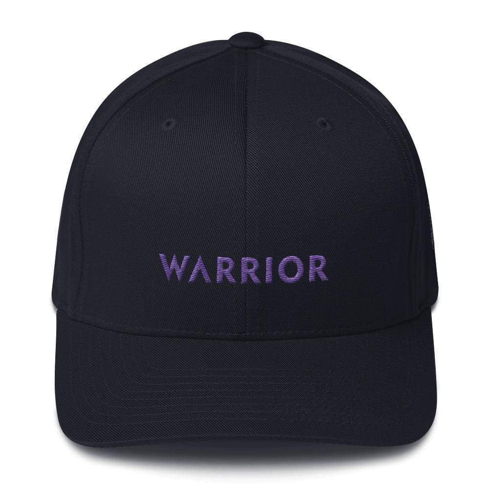 
            
                Load image into Gallery viewer, Warrior &amp;amp; Purple Ribbon Twill Flexfit Fitted Hat - S/m / Dark Navy - Hats
            
        