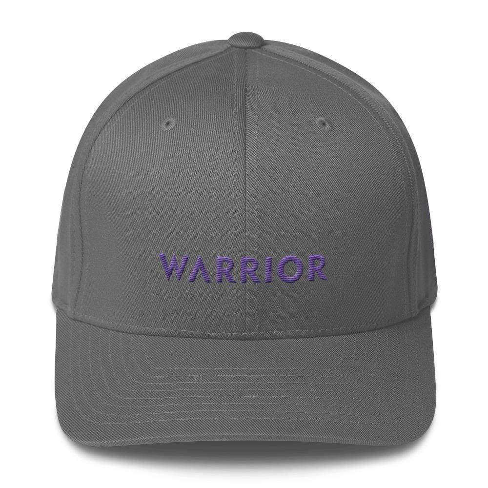 Warrior & Purple Ribbon Twill Flexfit Fitted Hat - S/m / Grey - Hats