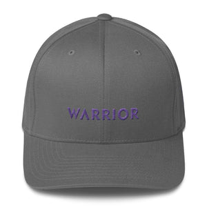 Warrior & Purple Ribbon Twill Flexfit Fitted Hat - S/m / Grey - Hats