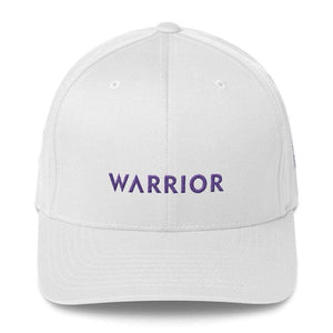 Warrior & Purple Ribbon Twill Flexfit Fitted Hat - S/m / White - Hats