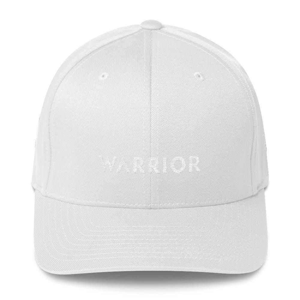 Warrior & White Ribbon Flexfit Fitted Fitted Hat - S/m / White - Hats