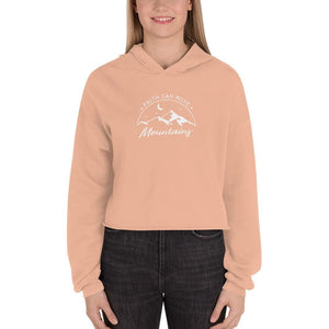 Womens Faith Can Move Mountains Crop Hoodie - S / Peach - Sweatshirts