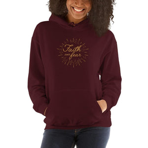 Womens Faith over Fear Christian Hoodie Sweatshirt - S / Maroon - Sweatshirts