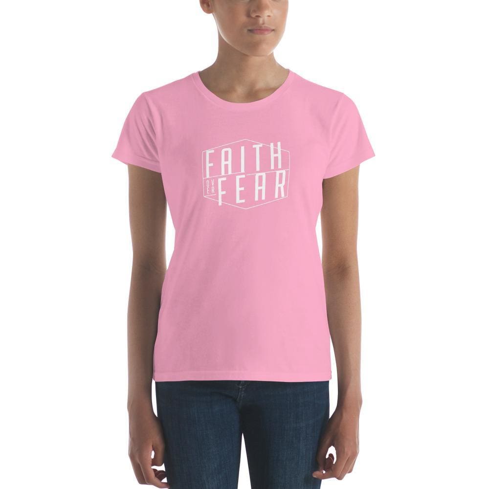 
            
                Load image into Gallery viewer, Womens Faith Over Fear T-Shirt - S / CharityPink - T-Shirts
            
        
