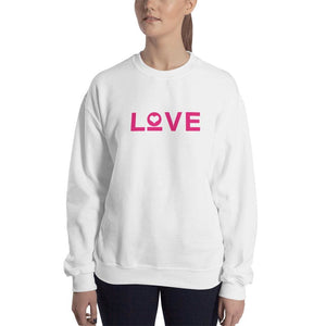 Womens Love Heart Crewneck Sweatshirt - 5XL / White - Sweatshirts