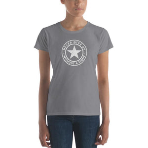 Womens Never Give Up Without A Fight T-Shirt - S / Storm Grey - T-Shirts