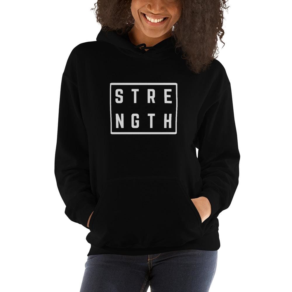 Womens Strength Hoodie Sweatshirt - S / Black - Sweatshirts