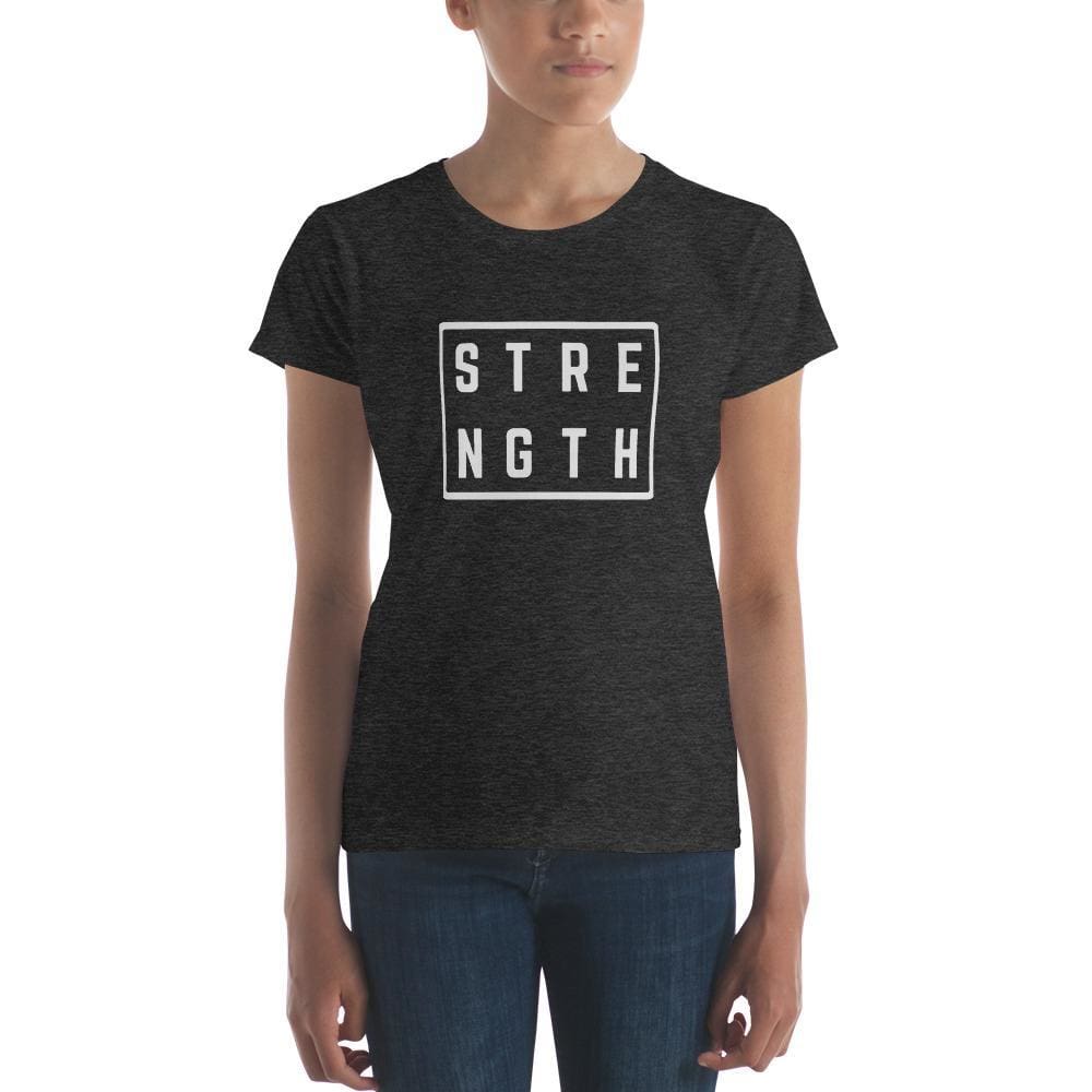 Womens Strength Square T-Shirt - S / Heather Dark Grey - T-Shirts